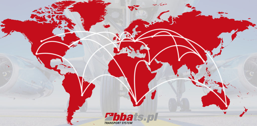BBBBA Transport System Transport lotniczy cargo, fracht lotniczy mapa transportu lotniczego transport towarów