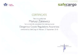 Mariusz Żakiewicz Dangerous Goods Regulations Awerness