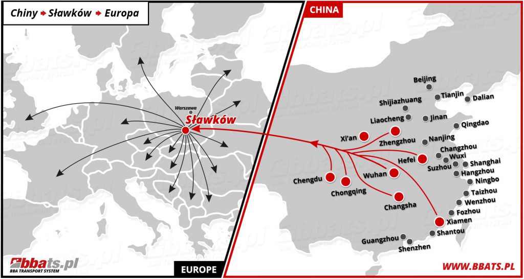 Sławków EuroTerminal Przeładunkowy Transport Kolejowy z Chin do Polski i Europy